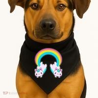 Rainbow Cat Twin Caticorns USA-Made Doggie Bandana thumb 1