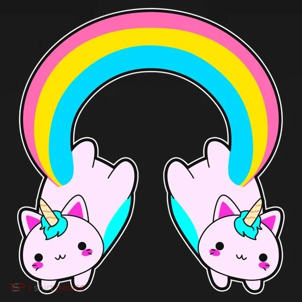 Rainbow Cat Twin Caticorns Bucket Hat