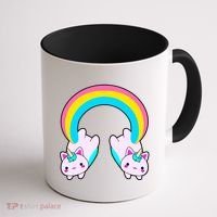 Rainbow Cat Twin Caticorns Coffee Mug thumb 1