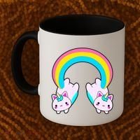 Rainbow Cat Twin Caticorns Coffee Mug thumb 2