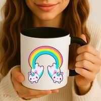 Rainbow Cat Twin Caticorns Coffee Mug thumb 3