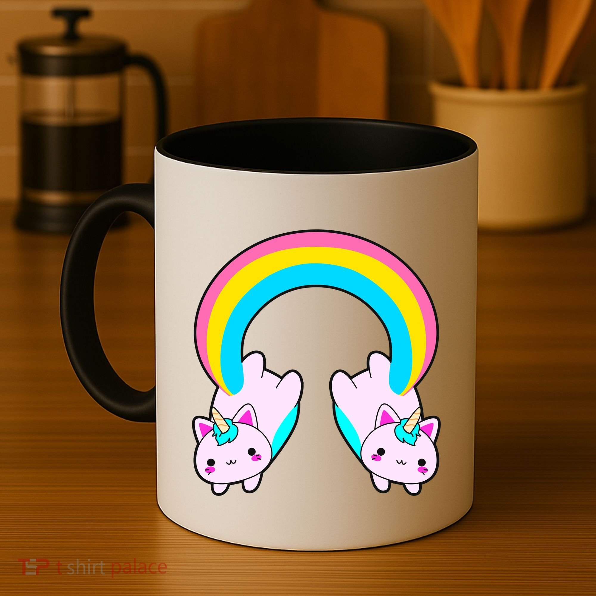 Rainbow Cat Twin Caticorns Coffee Mug