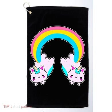 Rainbow Cat Twin Caticorns Golf Towel
