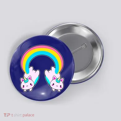 Rainbow Cat Twin Caticorns Button