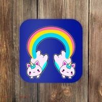 Rainbow Cat Twin Caticorns Coaster thumb 0