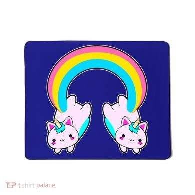 Rainbow Cat Twin Caticorns Mousepad