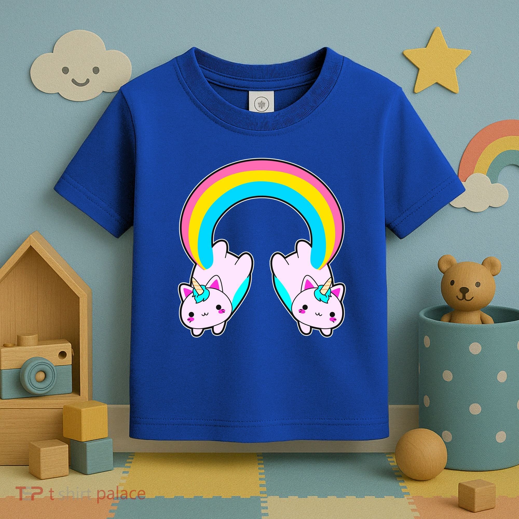 Rainbow Cat Twin Caticorns Toddler T-Shirt