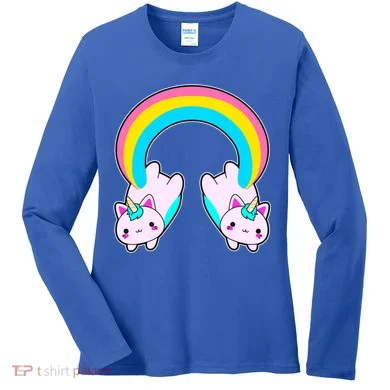 Rainbow Cat Twin Caticorns Women's Long Sleeve Shirt