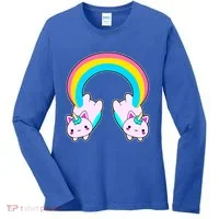 Rainbow Cat Twin Caticorns Women's Long Sleeve Shirt thumb 0