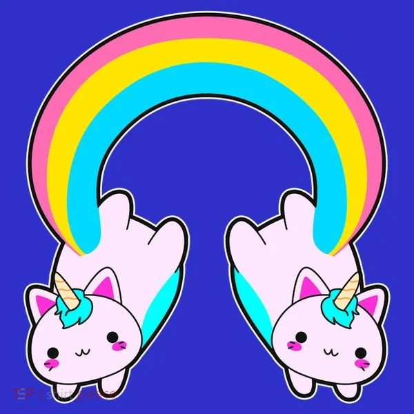 Rainbow Cat Twin Caticorns Women's Long Sleeve Shirt
