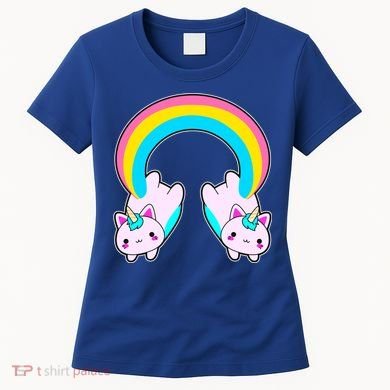 Rainbow Cat Twin Caticorns Women's T-Shirt