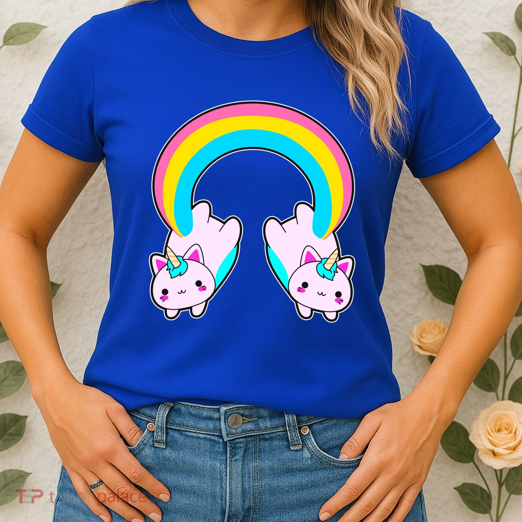 Rainbow Cat Twin Caticorns Women's T-Shirt