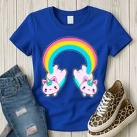 Rainbow Cat Twin Caticorns Women's T-Shirt thumb 3