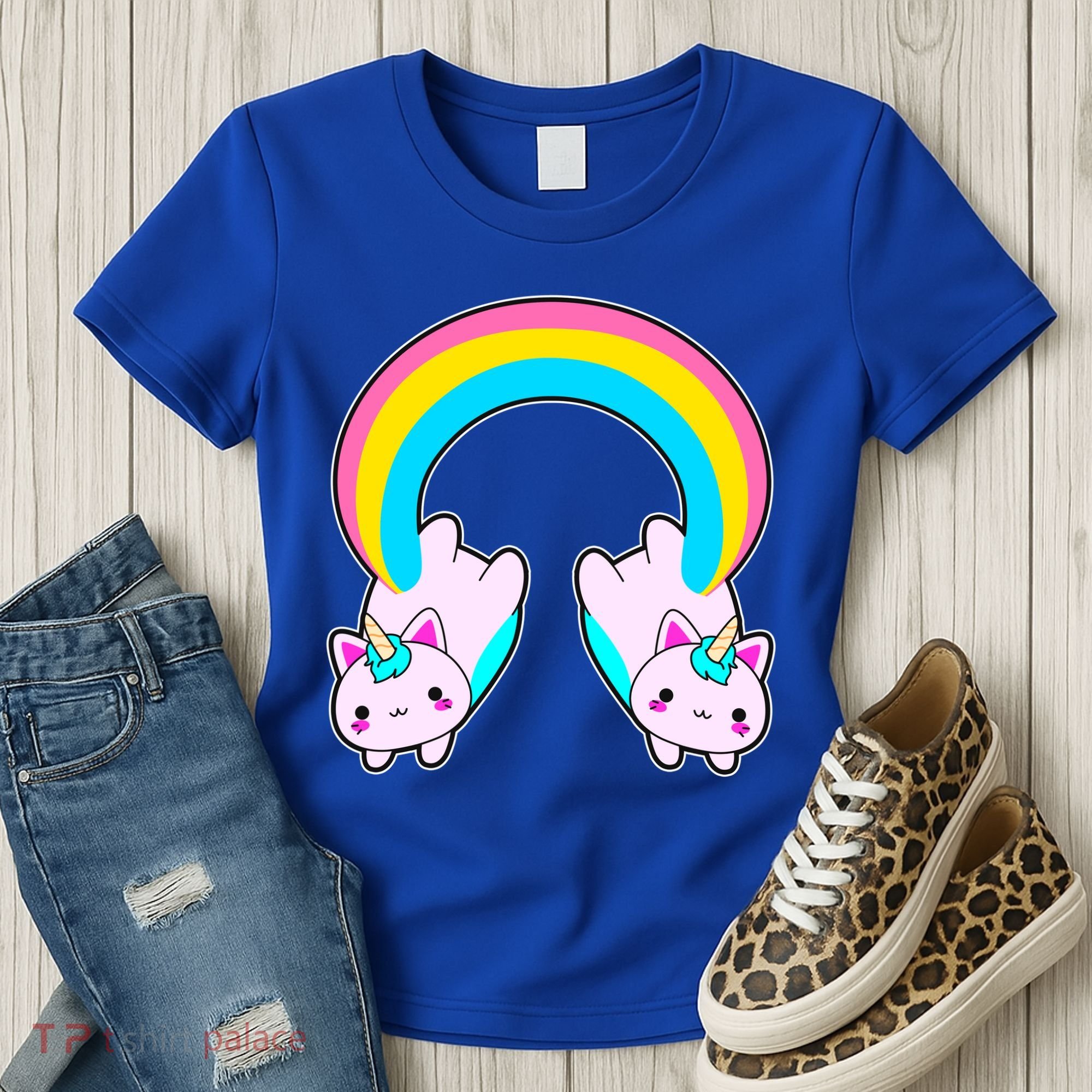 Rainbow Cat Twin Caticorns Women's T-Shirt