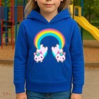 Rainbow Cat Twin Caticorns Kids Hoodie thumb 3