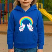 Rainbow Cat Twin Caticorns Kids Hoodie thumb 3