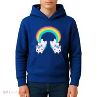 Rainbow Cat Twin Caticorns Kids Hoodie thumb 4