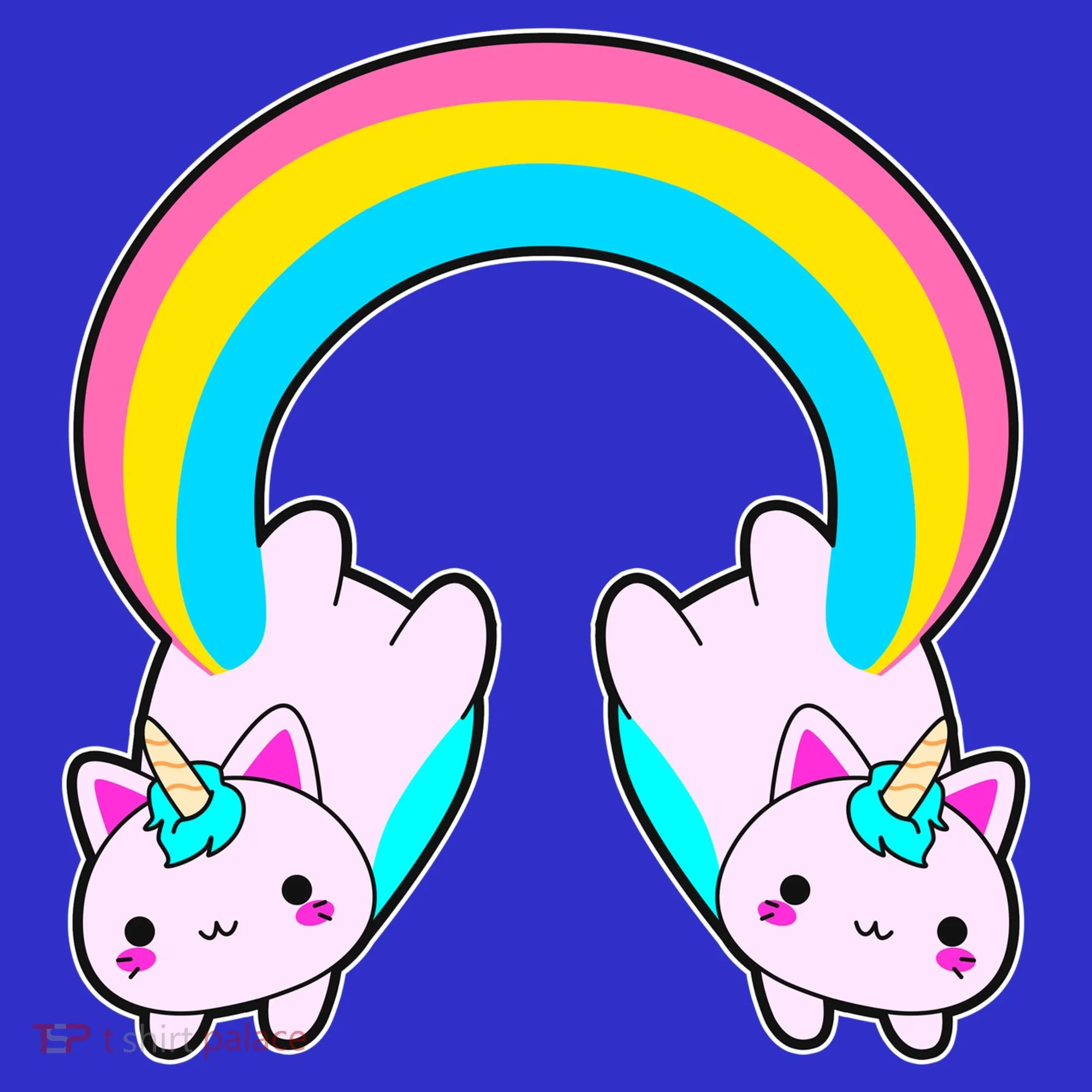 Rainbow Cat Twin Caticorns Kids Long Sleeve Shirt