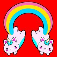 Rainbow Cat Twin Caticorns Santa Hat thumb 1