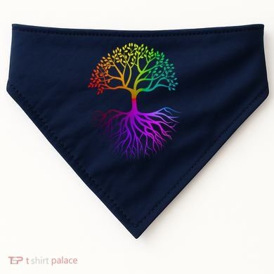 Rainbow Colorful - Tree Of life USA-Made Doggie Bandana