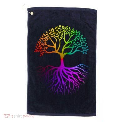 Rainbow Colorful - Tree Of life Golf Towel