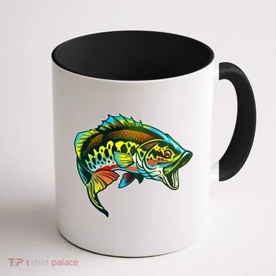 Rainbow Colorful Bass Coffee Mug back