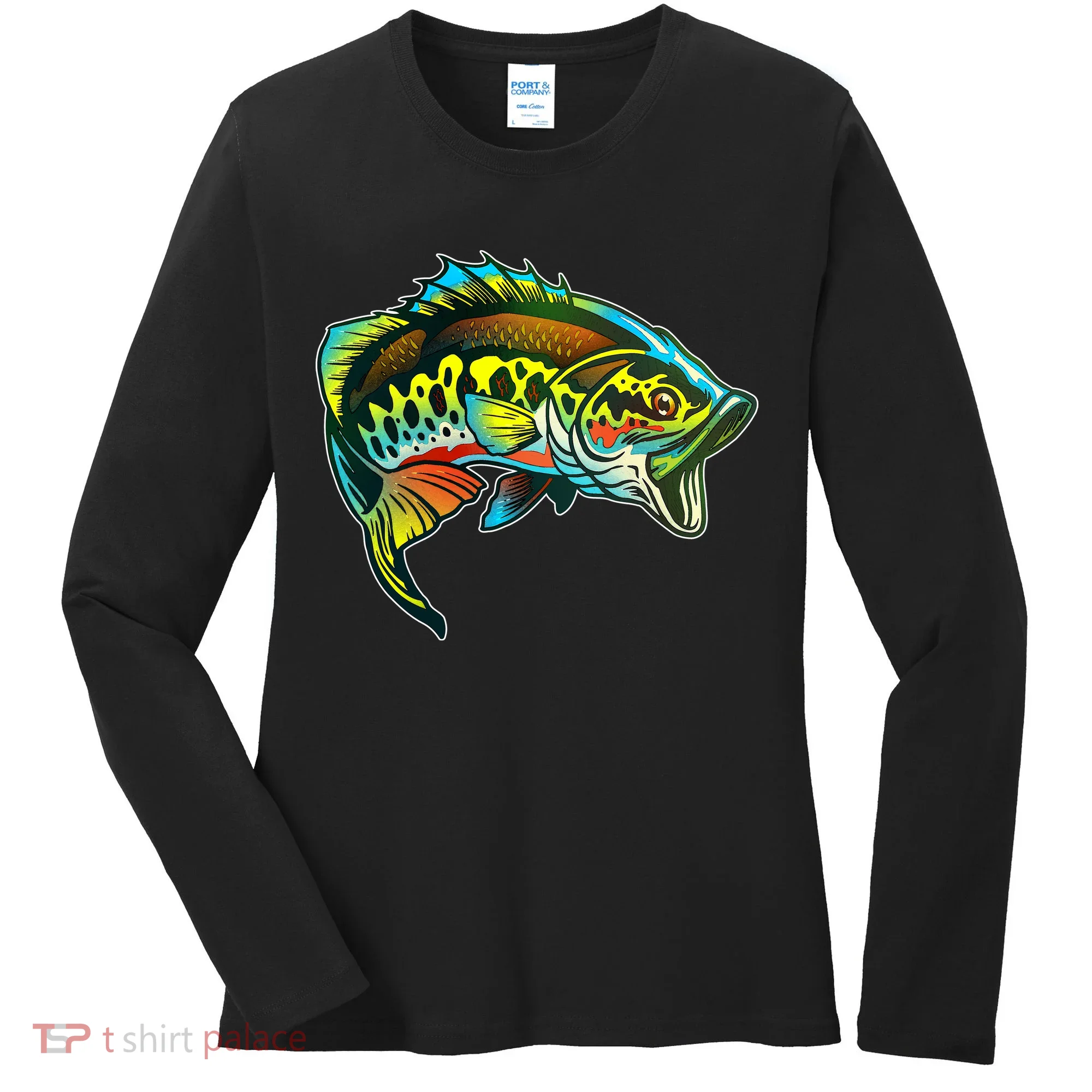 Rainbow Colorful Bass Women's Long Sleeve Shirt
