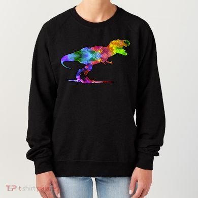 Rainbow Colorful Trex Dinosaur Women's Sweatshirt