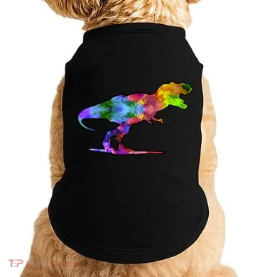 Rainbow Colorful Trex Dinosaur Doggie Tank