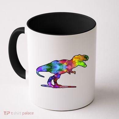 Rainbow Colorful Trex Dinosaur Coffee Mug