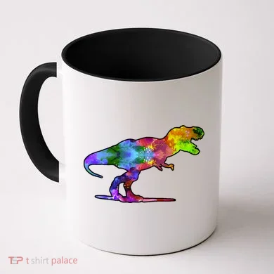 Rainbow Colorful Trex Dinosaur Coffee Mug