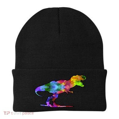 Rainbow Colorful Trex Dinosaur Beanie