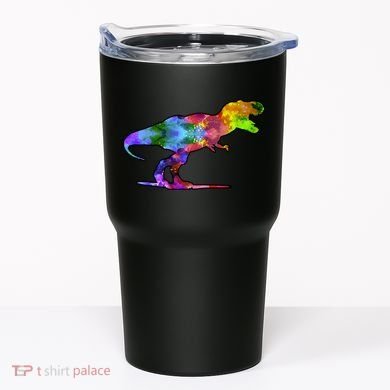 Rainbow Colorful Trex Dinosaur Tumbler