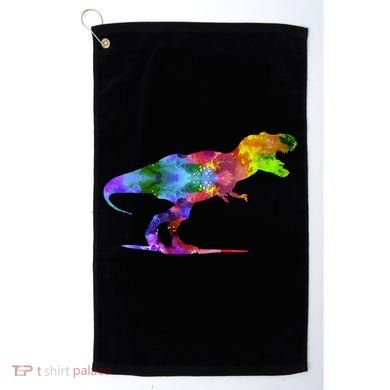 Rainbow Colorful Trex Dinosaur Golf Towel