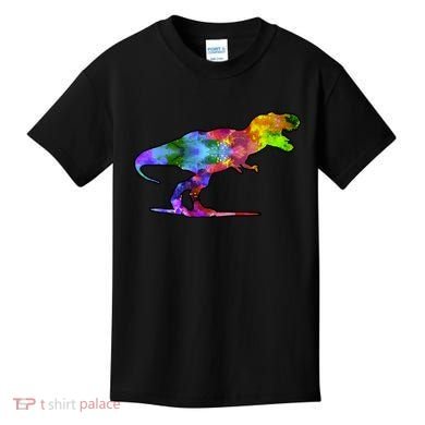 Rainbow Colorful Trex Dinosaur Kids T-Shirt
