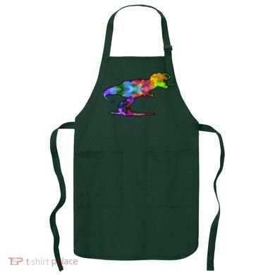 Rainbow Colorful Trex Dinosaur Apron