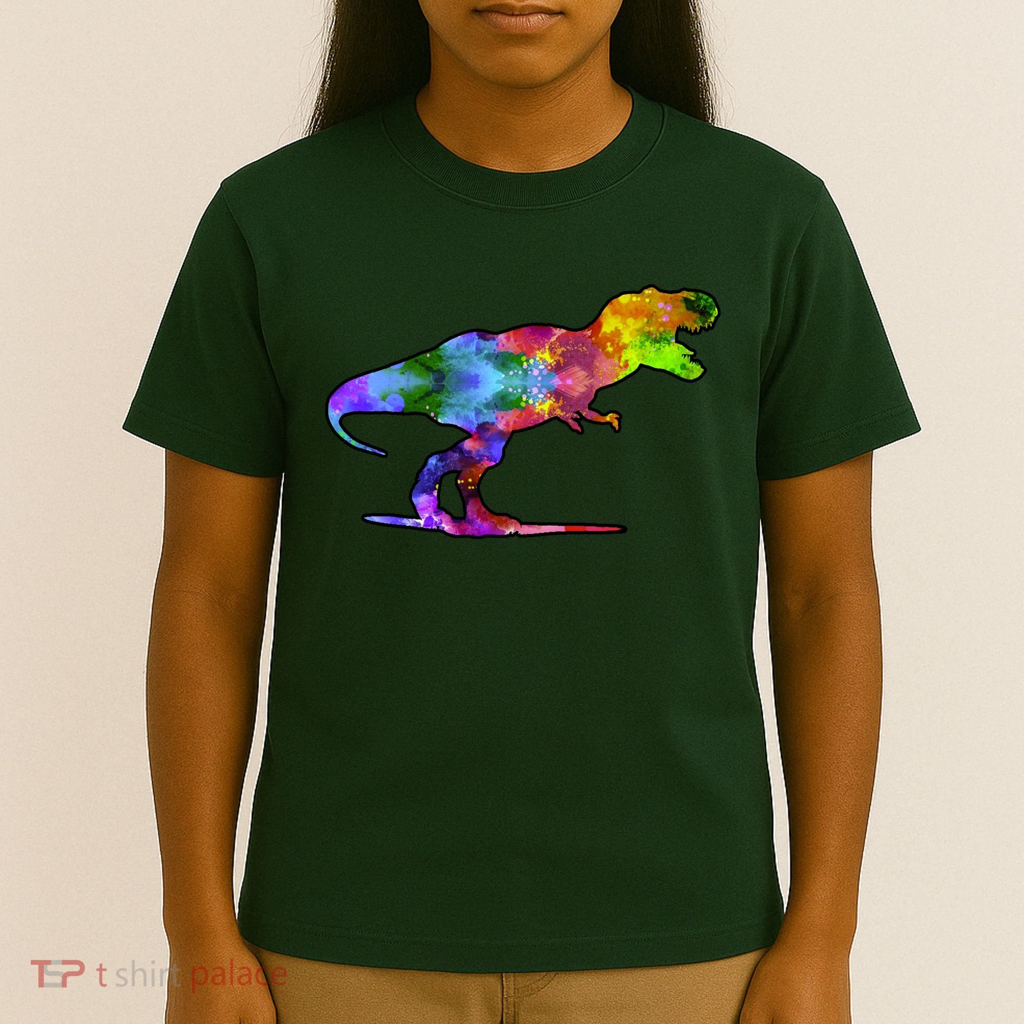 Rainbow Colorful Trex Dinosaur T-Shirt
