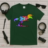 Rainbow Colorful Trex Dinosaur T-Shirt thumb 5