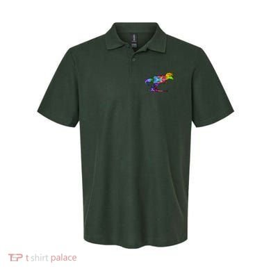 Rainbow Colorful Trex Dinosaur Polo