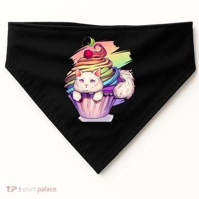 Rainbow Cupcake Kitten Cute Cat USA-Made Doggie Bandana