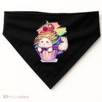 Rainbow Cupcake Kitten Cute Cat USA-Made Doggie Bandana thumb 0