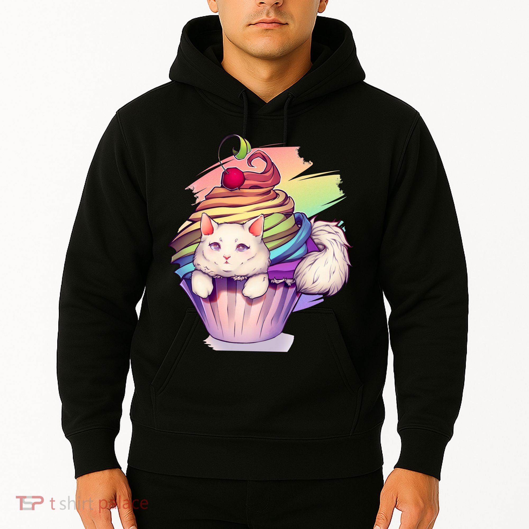 Rainbow Cupcake Kitten Cute Cat Hoodie