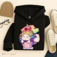 Rainbow Cupcake Kitten Cute Cat Hoodie thumb 4