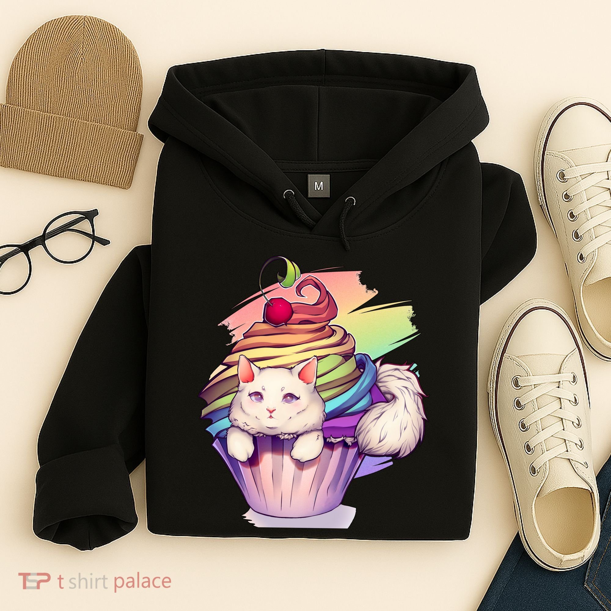 Rainbow Cupcake Kitten Cute Cat Hoodie
