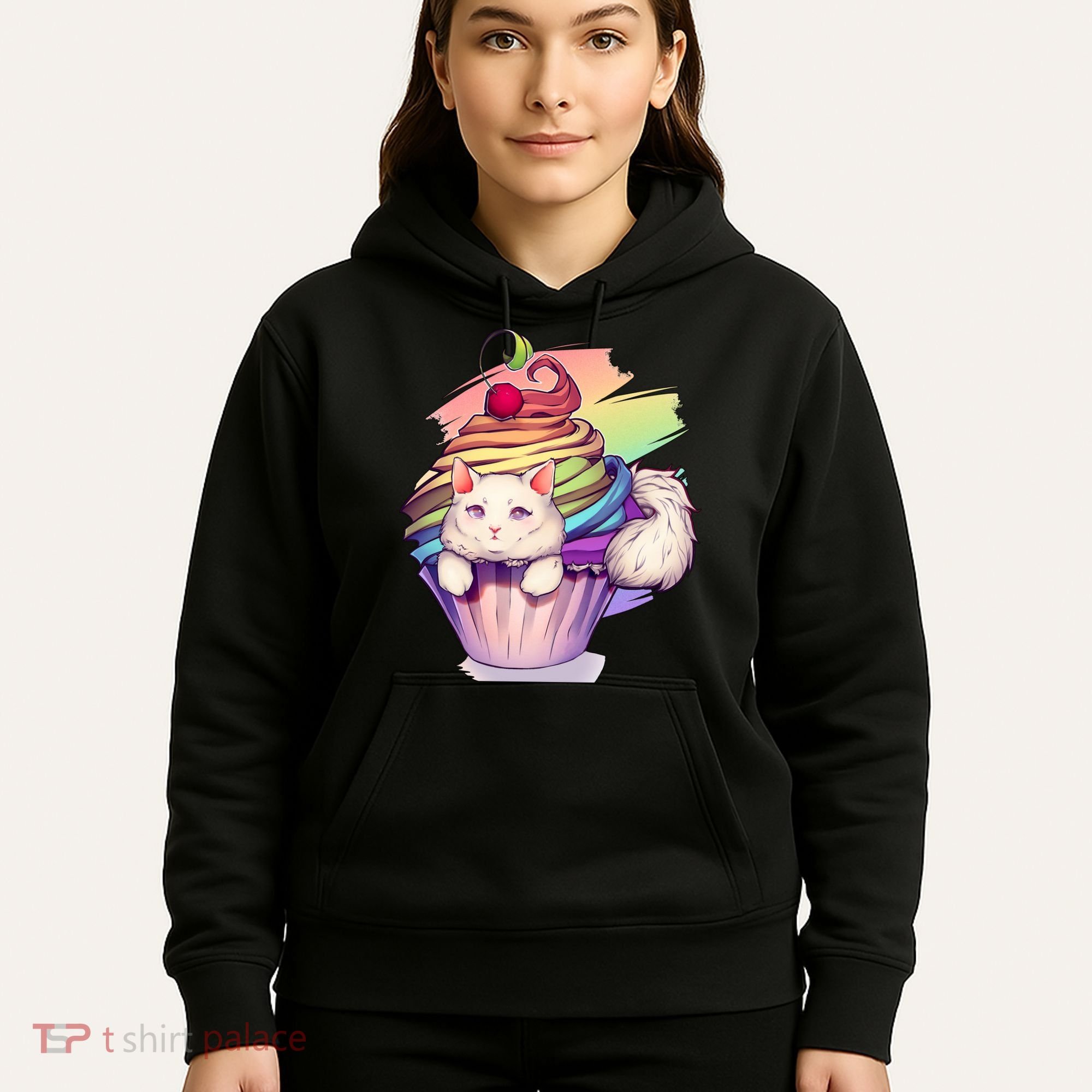 Rainbow Cupcake Kitten Cute Cat Hoodie