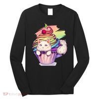 Rainbow Cupcake Kitten Cute Cat Long Sleeve Shirt thumb 0