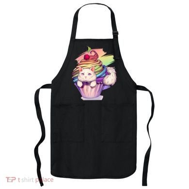 Rainbow Cupcake Kitten Cute Cat Apron