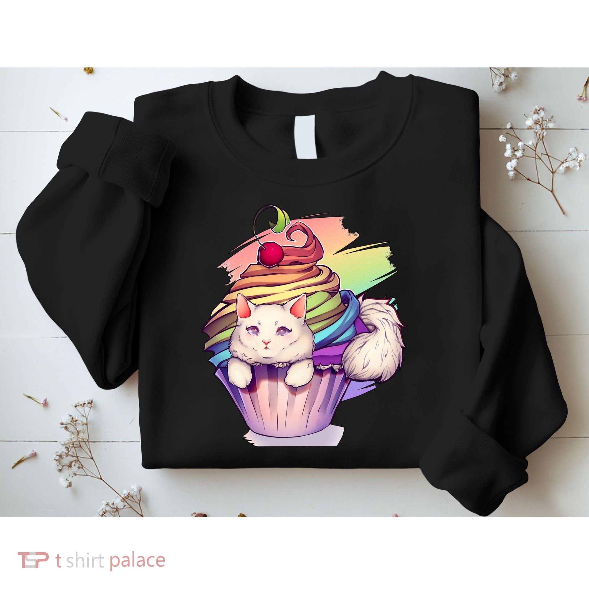 Rainbow Cupcake Kitten Cute Cat Sweatshirt