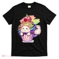 Rainbow Cupcake Kitten Cute Cat T-Shirt thumb 0