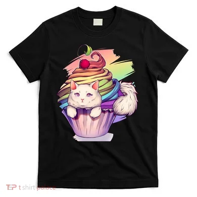 Rainbow Cupcake Kitten Cute Cat T-Shirt